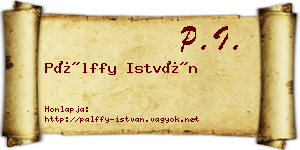 Pálffy István névjegykártya